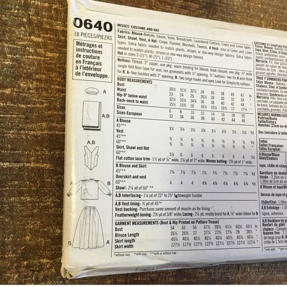 Simplicity Sewing Pattern Celtic Highland Costume Dress Renaissance 6-12 UNCUT - Picture 3 of 3